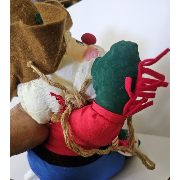 Plush Vintage Christmas Cowboy Santa Partial Tag Candy Cane Guns... - Picture 11 of 16